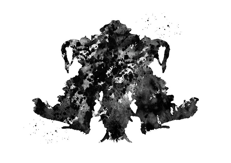 Psychological Test Digital Art -  Rorschach inkblot test,Card 4 by Erzebet S