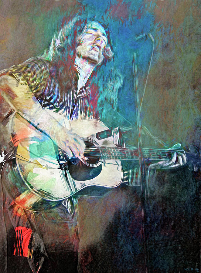 Music Mixed Media - Rory Gallagher Against the Grain by Mal Bray