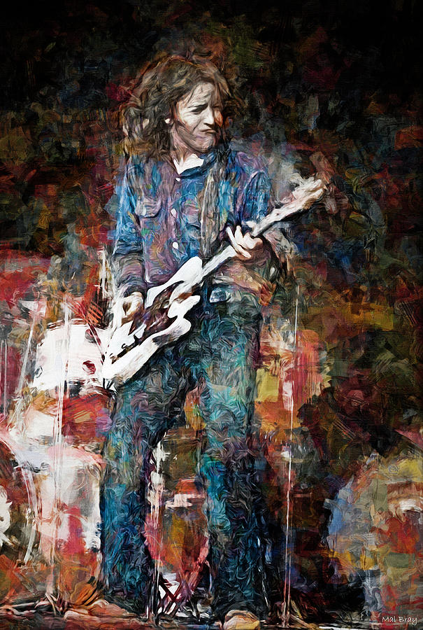 Rory Gallagher, Blues and Rock Instrumentalist Mixed Media by Mal Bray