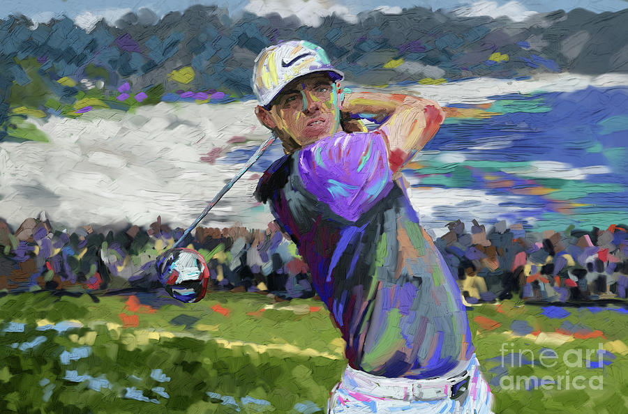 Rory McIlroy-01 Painting by Tim Gilliland