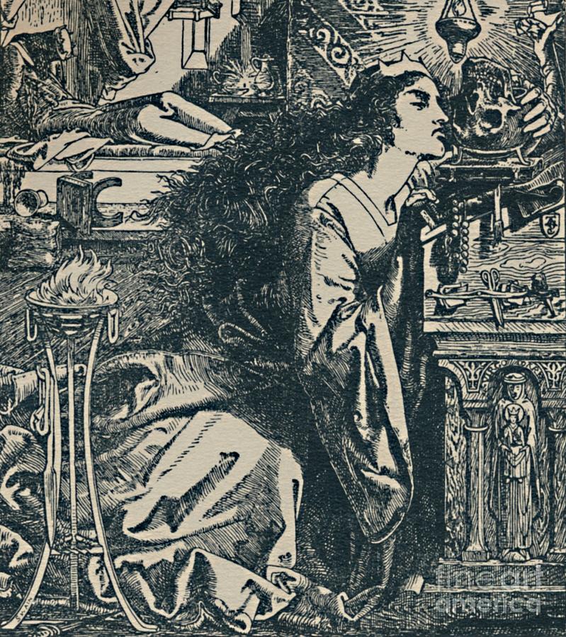 Rosamond Queen Of The Lombards Circa Drawing by Print Collector