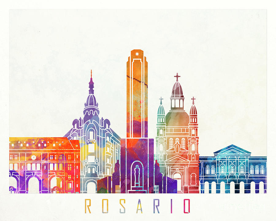 Rosario landmarks watercolor poster by Pablo Romero Rosario landmarks watercolor poster by Pablo Romero
