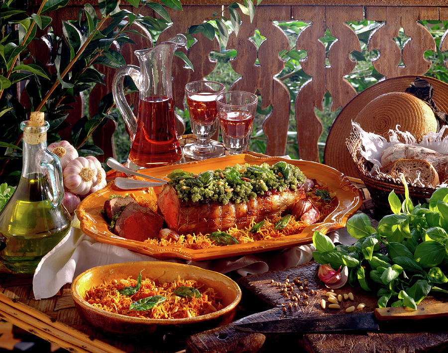 Rosbif En Croute Froide De Pesto Roast Beef Coated With Cold Pesto Photograph by Hussenot