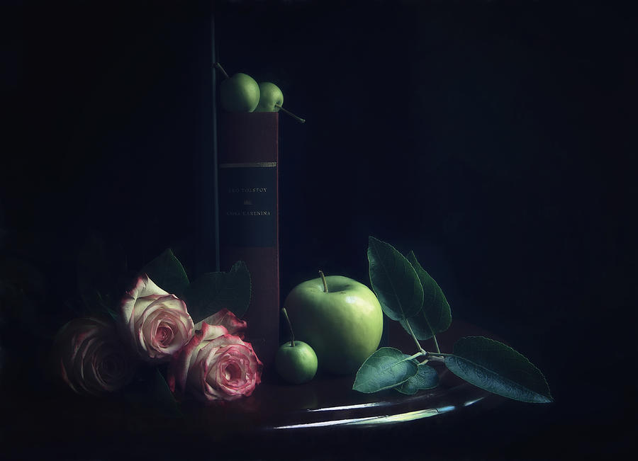 Apple Photograph - Rose & Apples by Catherine W.