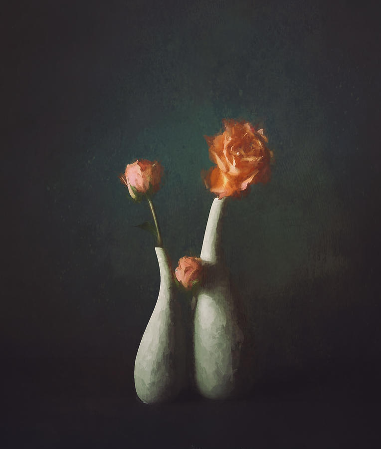 Rose And Vase Photograph by John-mei Zhong