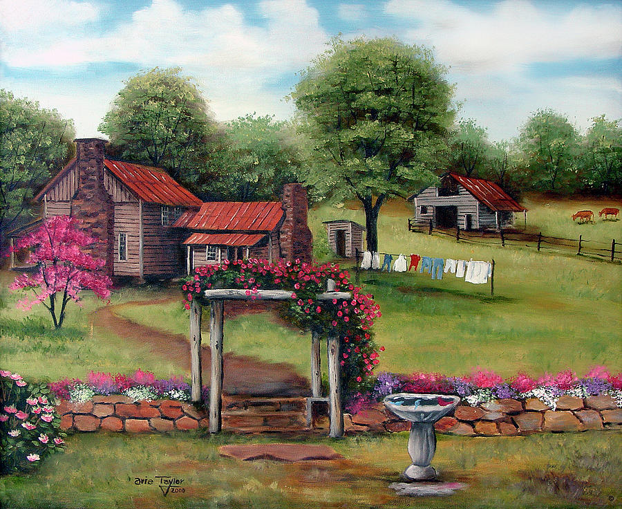 Landscape Painting - Rose Arbor by Arie Reinhardt Taylor