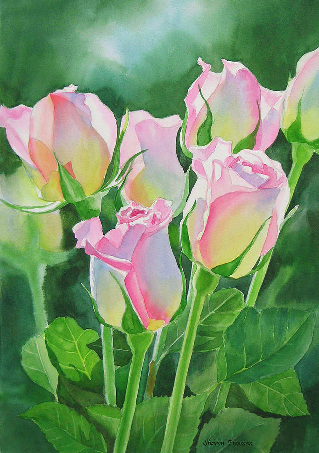 Rose Array Painting by Sharon Freeman