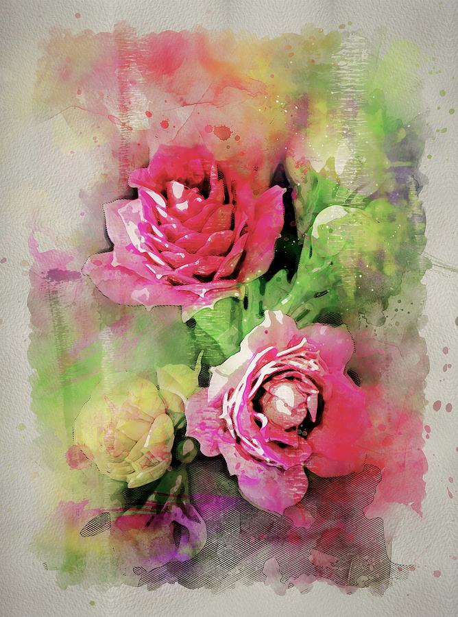 Flower Painting - Rose Bouquet by ArtMarketJapan