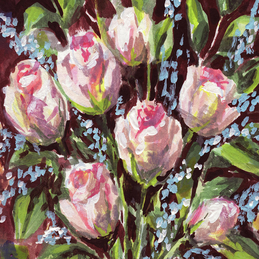 Rose Day Bouquet Floral Impressionism  Painting by Irina Sztukowski