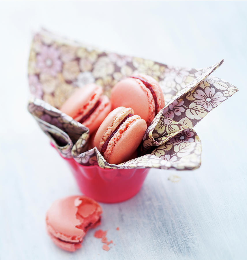 Rose-flavored Macaroons Photograph by Roche