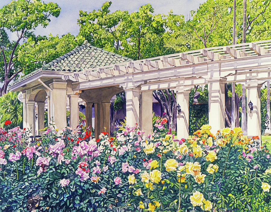 Rose Garden Beauty Painting by David Lloyd Glover