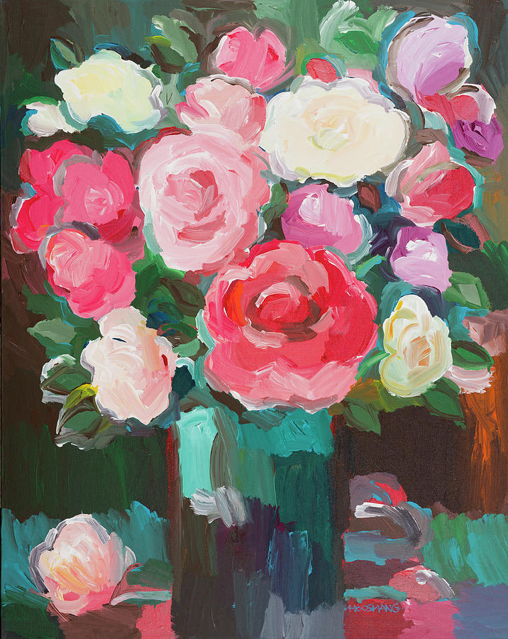 Rose Garden Painting by Hooshang Khorasani