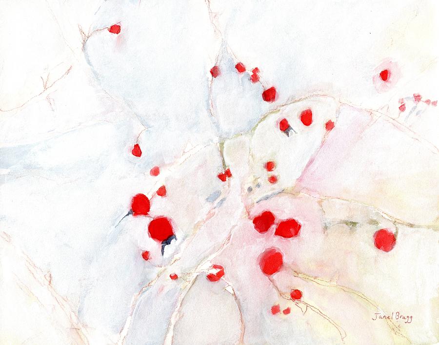 Abstract Painting - Rose Hips on New Years by Janel Bragg