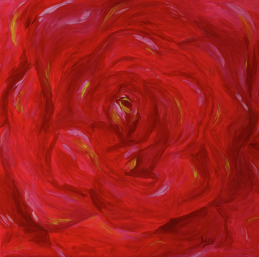 Rose Love Peace Painting by Aicy Karbstein