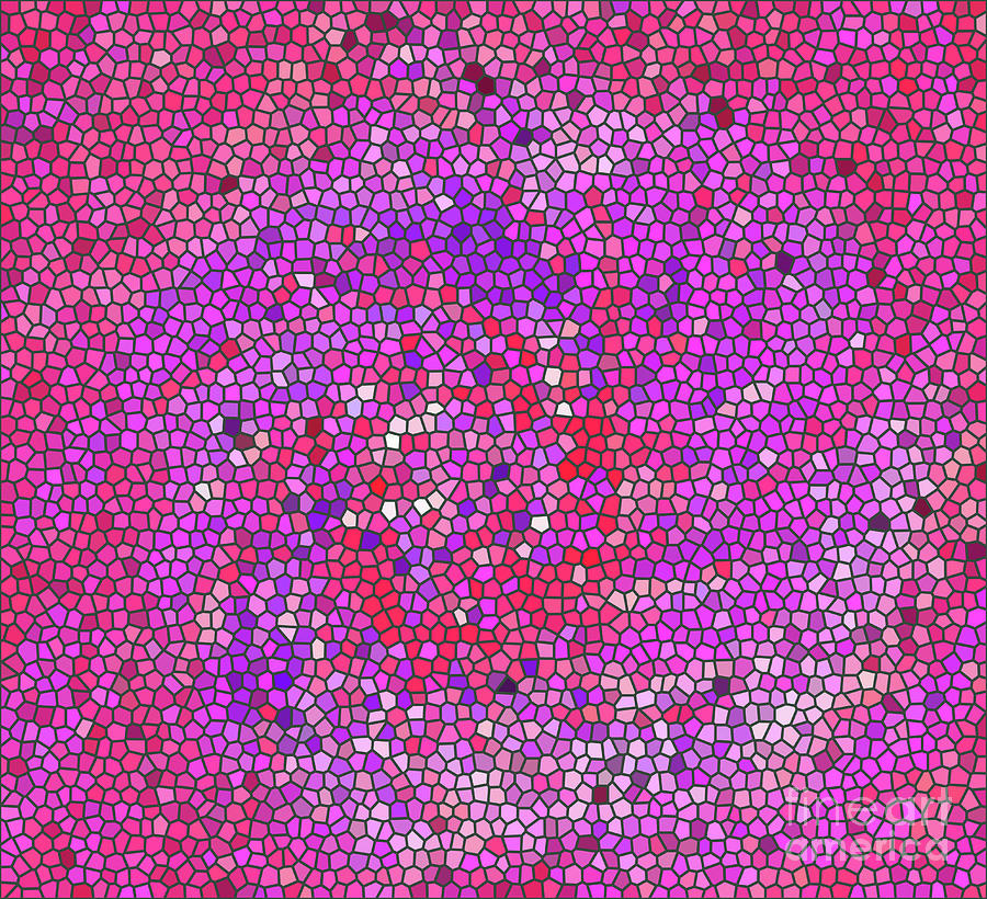 Rose Mosaic in Hot Pink Digital Art by Corinne Carroll