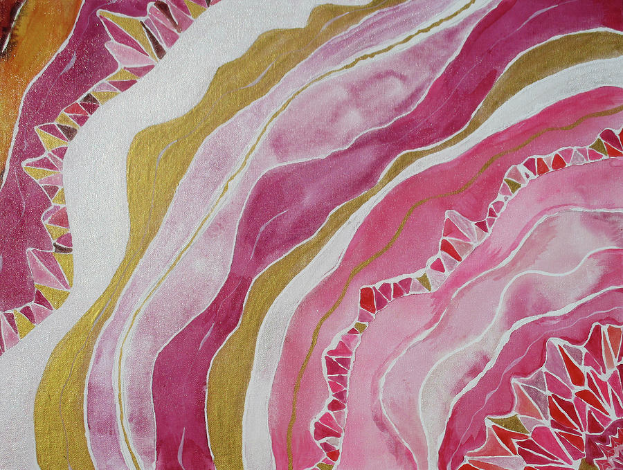 Nature Painting - Rose Quartz by Lauren Moss