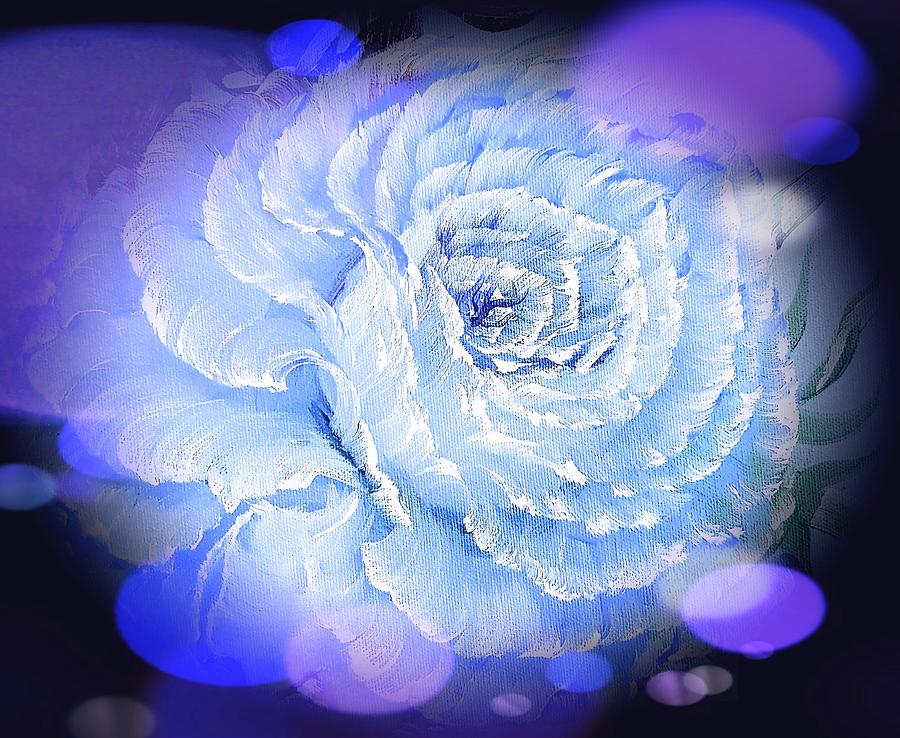 Rose Romance In Blue Stardust Painting