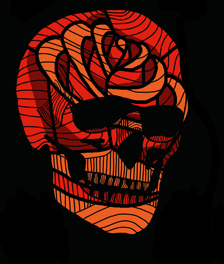 Rose Painting - Rose Skull Tattoo by Wolf Heart Illustrations