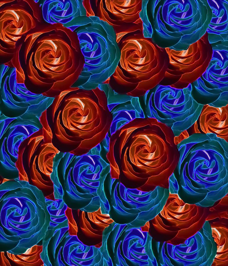 Rose Texture Pattern Abstract Background In Red And Blue Mixed Media by Tim  LA - Pixels