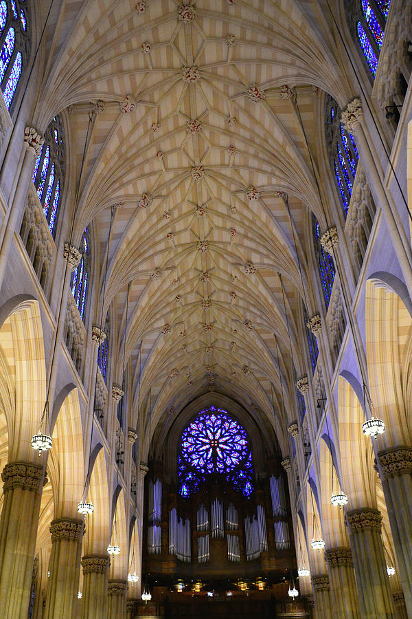 Rose Window in the Organ Loft, St. Patricks Cathedral Photograph by Jerry Griffin