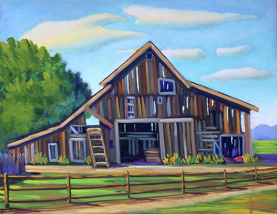 Roseberry Barn Painting by Kevin Hughes