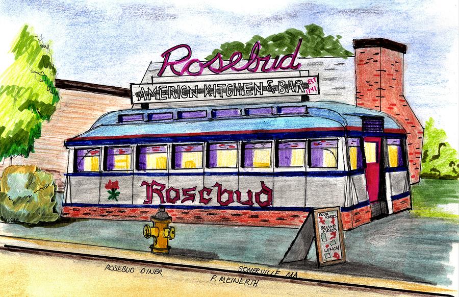 Rosebud Diner Drawing by Paul Meinerth