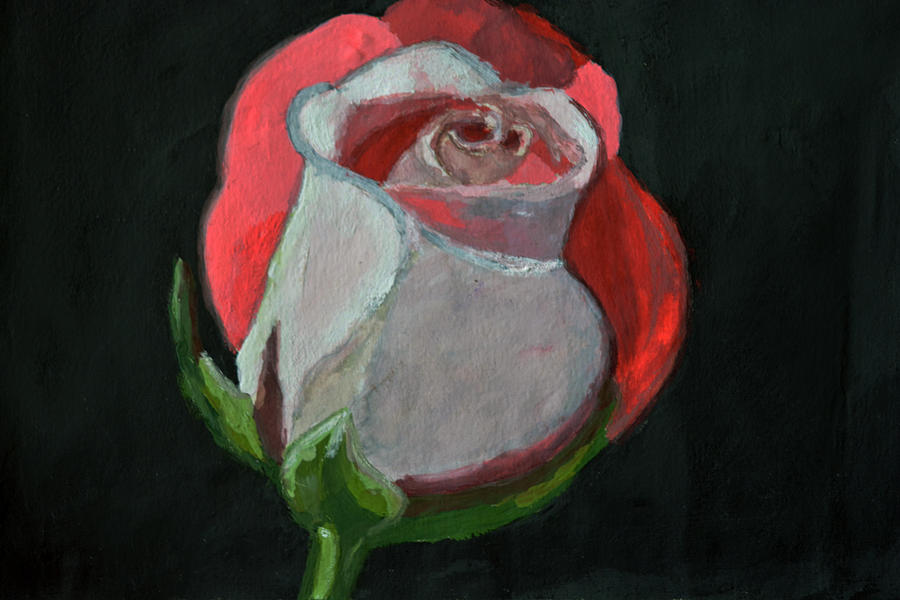Rosebud Painting by Kingsley Krafts