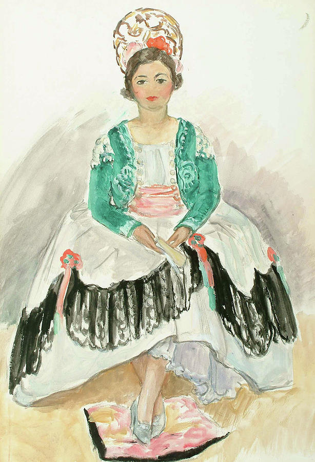 Henri Lebasque Painting - Rosena in Traditional Dress by Henri Lebasque