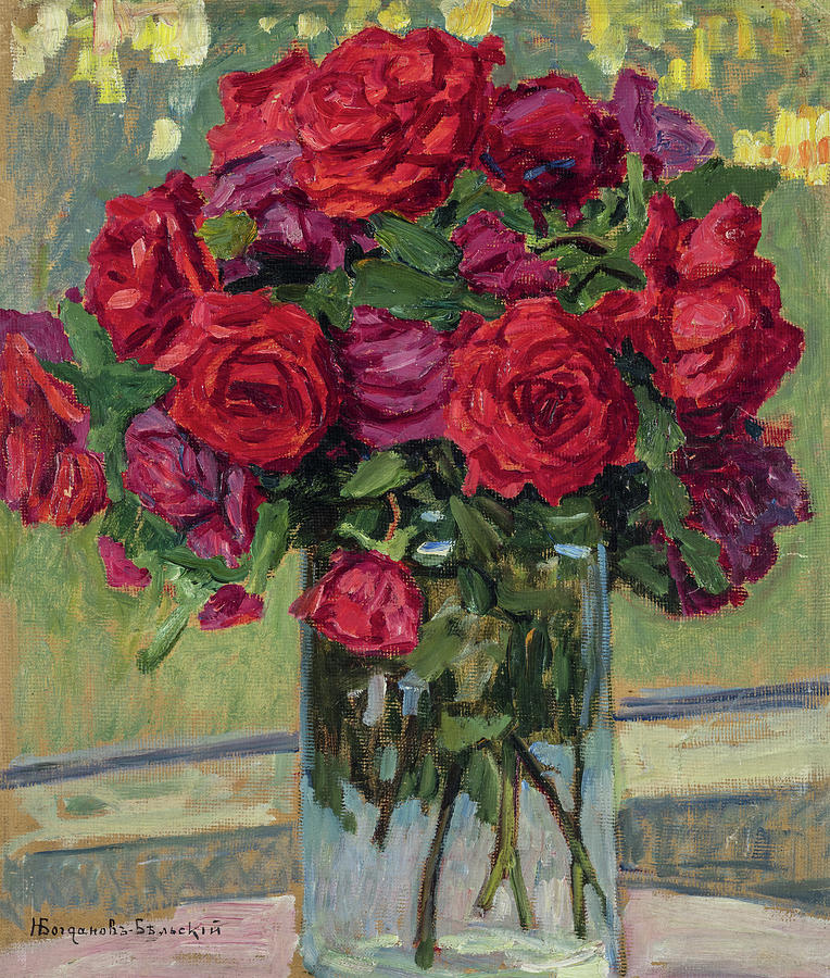 Rose Painting - Roses, 1923 by Nikolay Bogdanov-Belsky