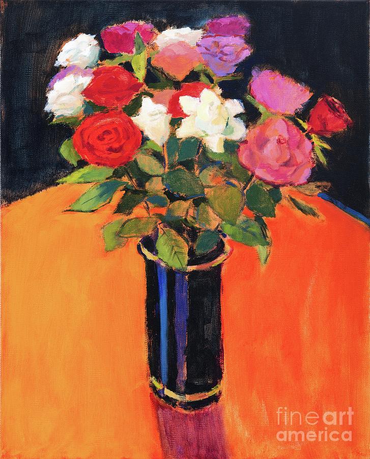 Roses, 2013 Acrylic On Canvas Painting by Marco Cazzulini