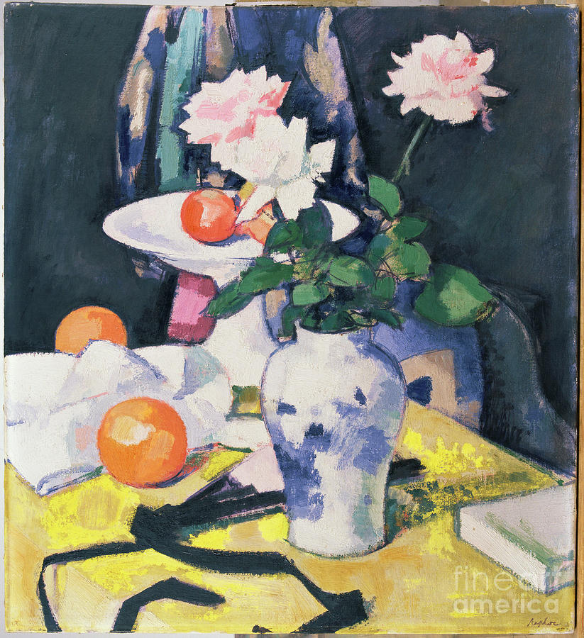 Roses And Oranges, C.1920 Painting by Samuel John Peploe