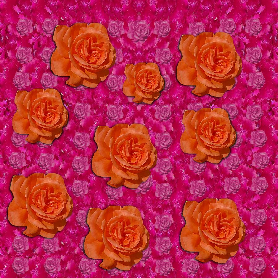 Rose Mixed Media - Roses And Roses A Soft Flower Bed Ornate by Pepita Selles