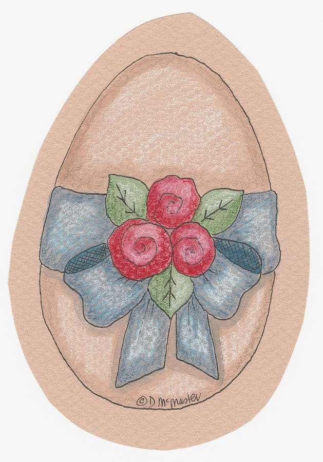 Roses Egg Painting by Debbie Mcmaster