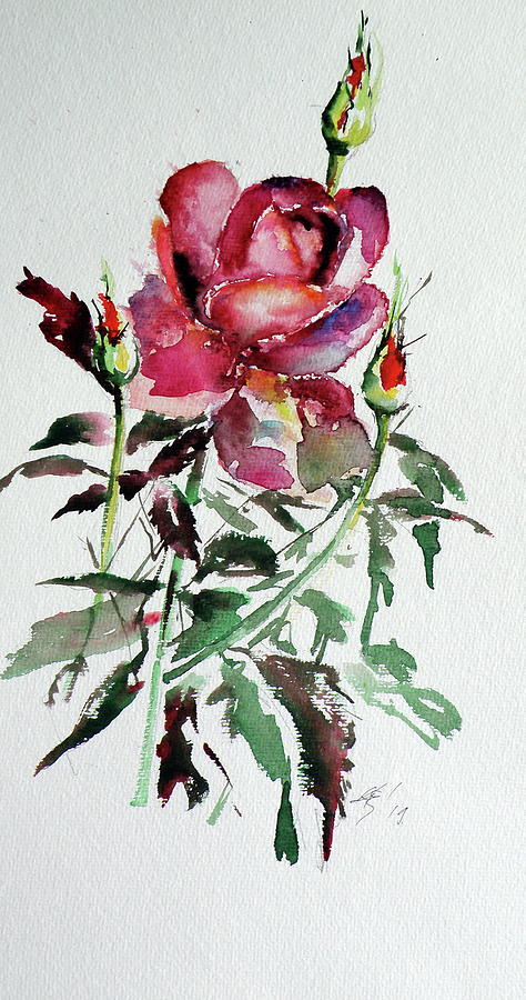 Roses of summer II Painting by Kovacs Anna Brigitta
