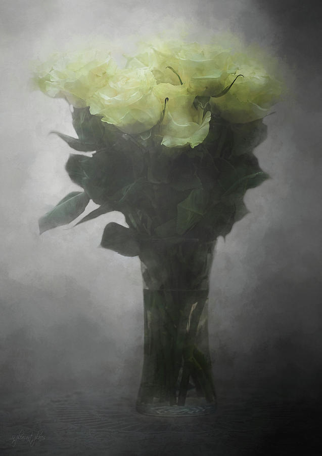 Roses on a Gray Day Digital Art by Joanna Kovalcsik