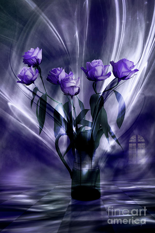 Roses With Lilies 2 Digital Art by Johnny Hildingsson