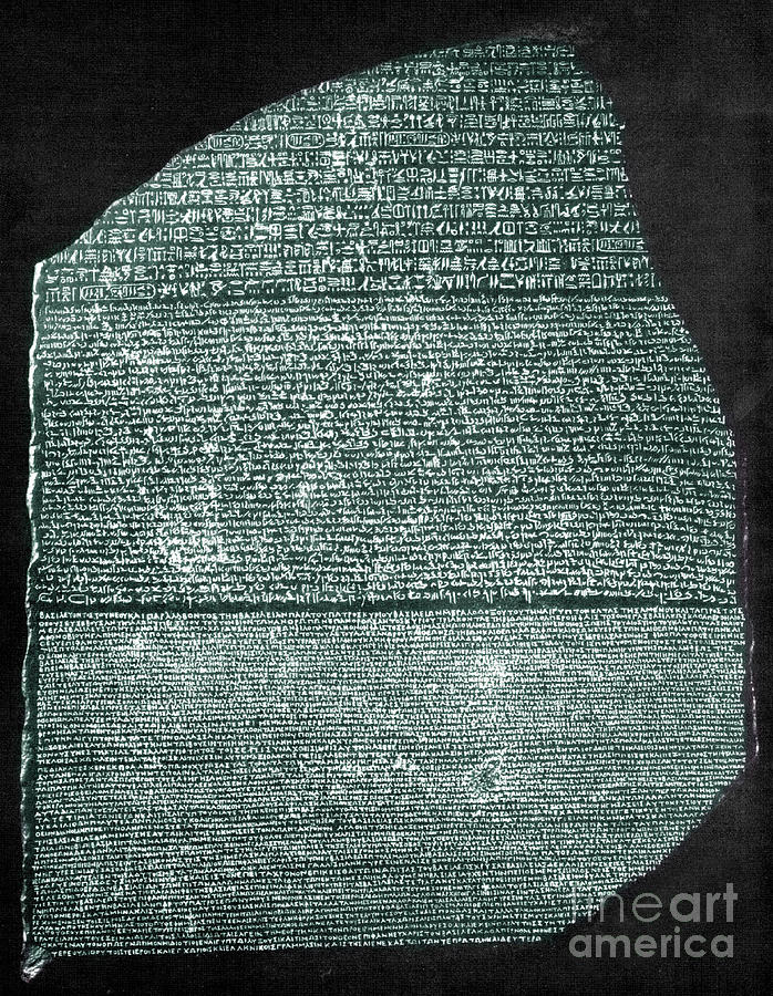 Greek Photograph - Rosetta Stone Studied By Jean Francois Champollion by Unknown