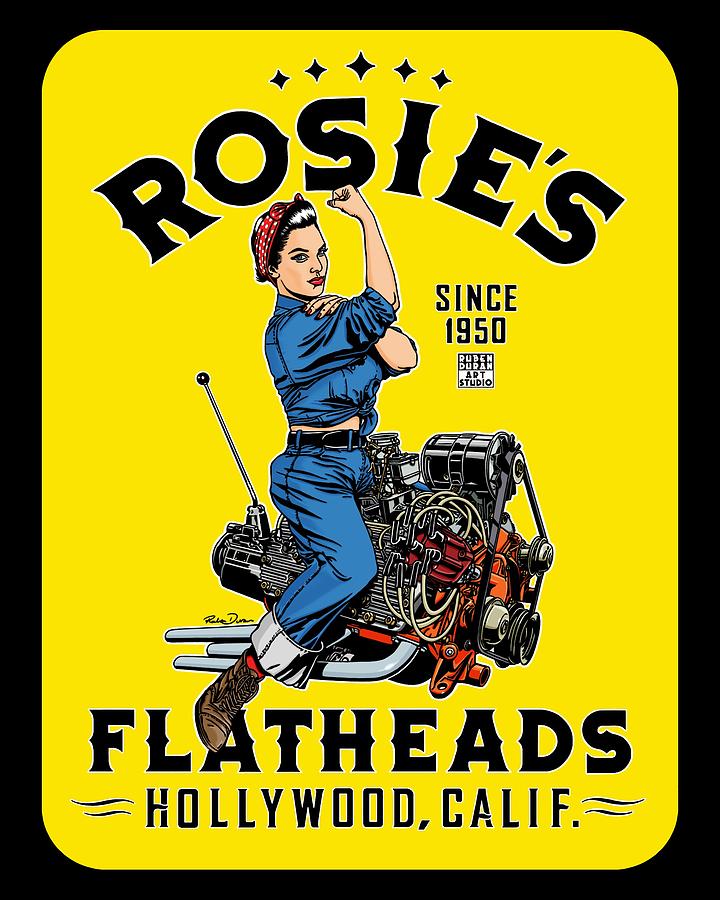 Hollywood Digital Art - Rosies Flatheads by Ruben Duran
