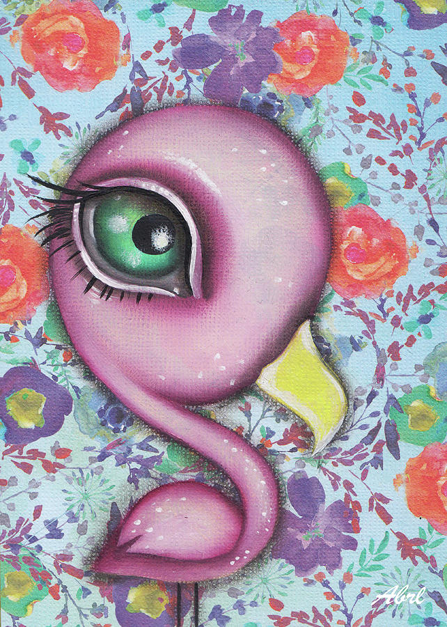 Rosita Flamingo Painting by Abril Andrade