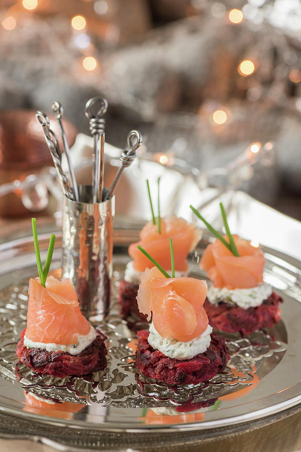 Rostis With Horseradish Cream And Smoked Salmon Photograph by Winfried Heinze