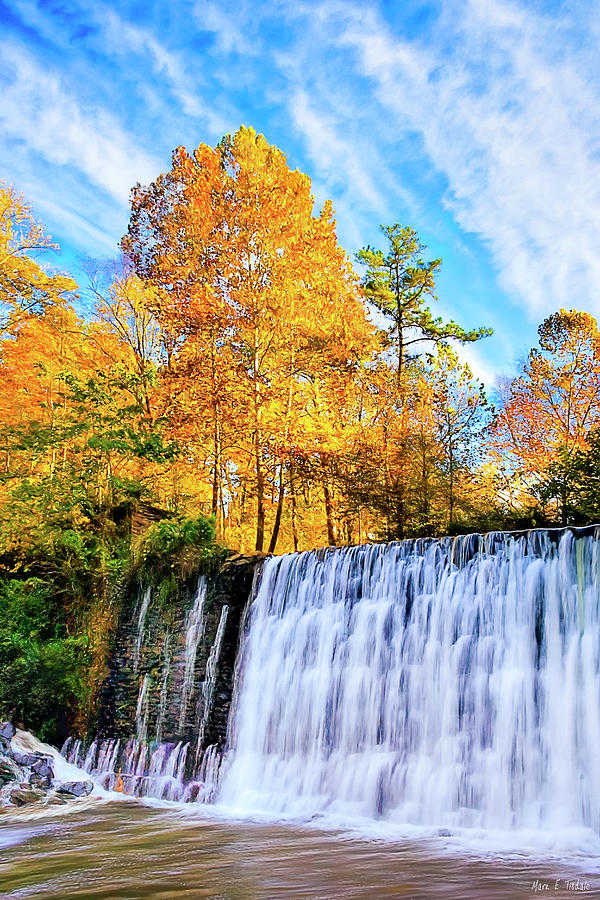 Roswell Mill Dam - Georgia Fall Color Photograph by Mark Tisdale