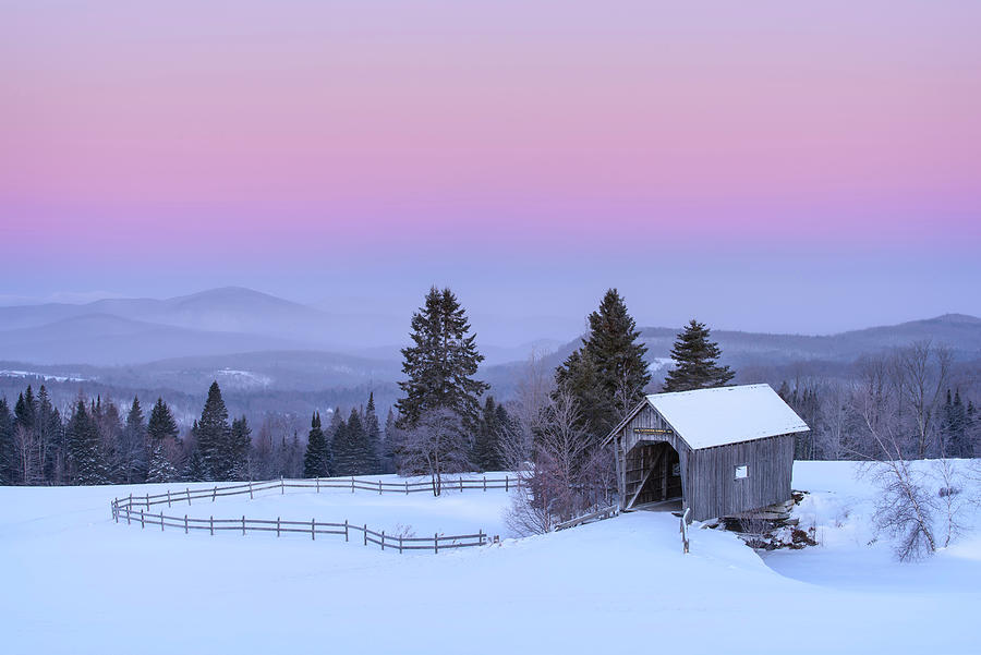 Winter Photograph - Rosy Countryside by Michael Blanchette Photography