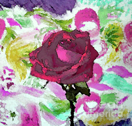 Rosy Rose Mixed Media by Corinne Carroll