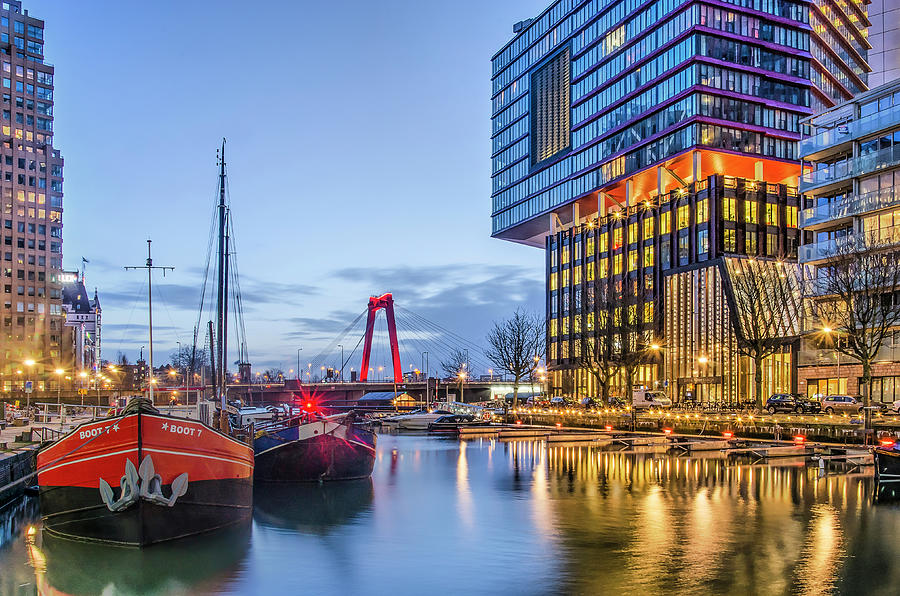 Rotterdam in Red and Blue Photograph by Frans Blok