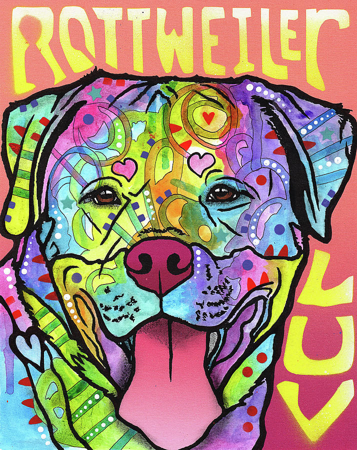 Animal Mixed Media - Rottweiler  Luv by Dean Russo