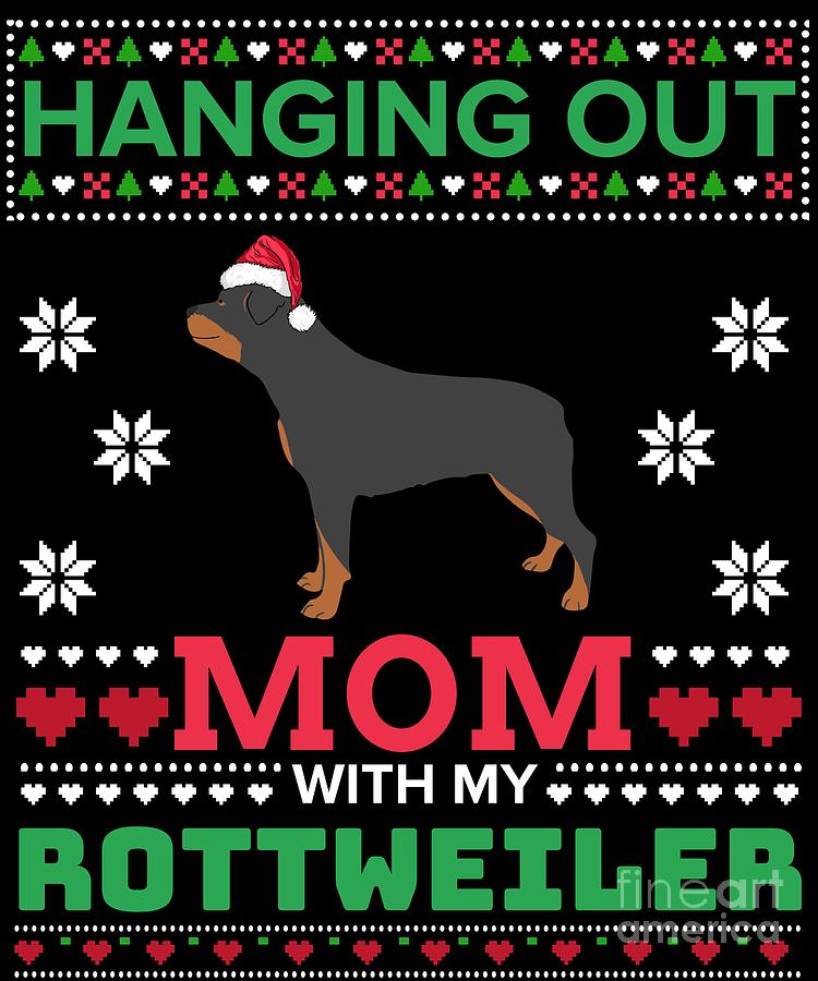 rottweiler ugly christmas sweater