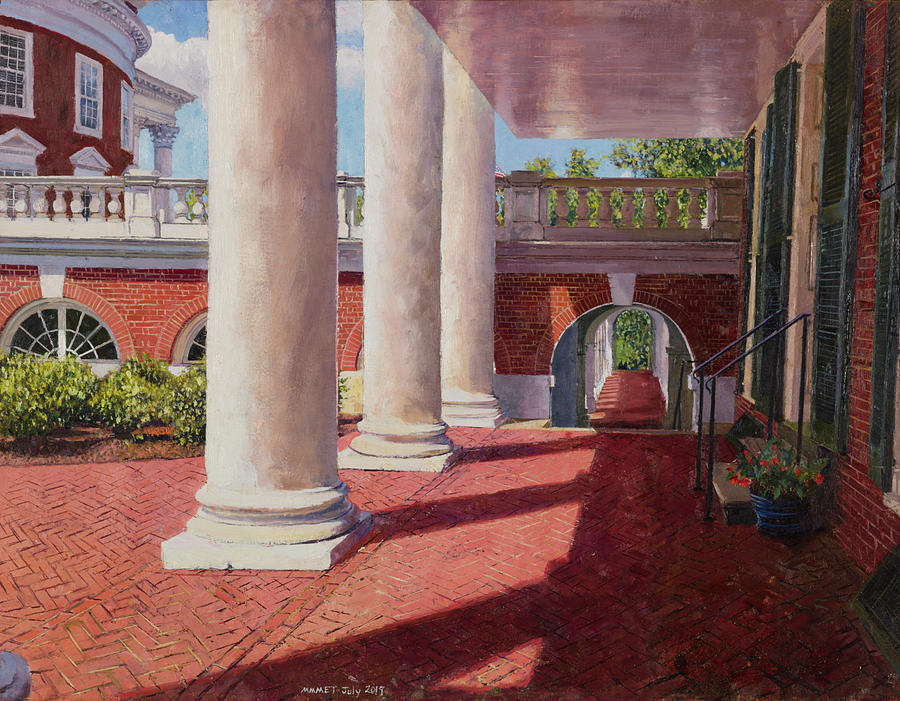 University Of Virginia Painting - Rotunda and Pavillion II by Edward Thomas
