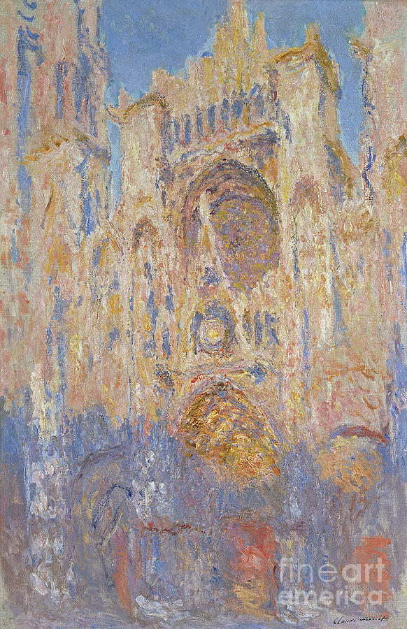 Rouen Cathedral, Effects Of Sunlight, Sunset, 1892 Painting by Claude Monet