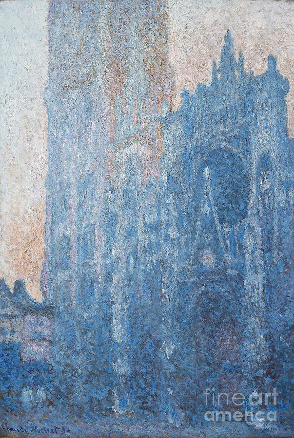Rouen Cathedral, Portal, Morning Light Painting by Claude Monet