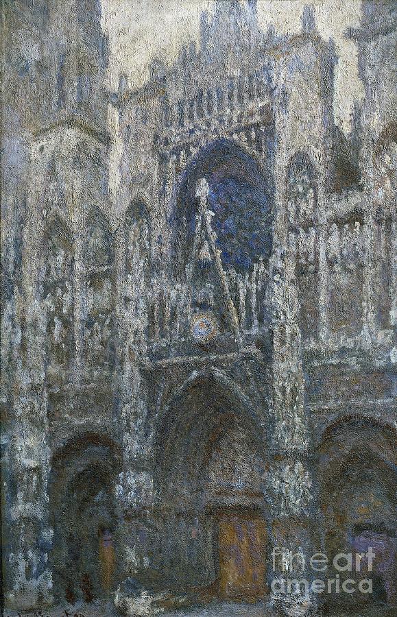 Rouen Cathedral, The Portal Grey Weather, 1892 By Claude Monet Painting by Claude Monet
